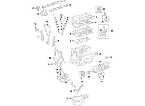 2012 Toyota Matrix Engine Parts & Mounts, Timing, Lubrication System Diagram 3 - Thumbnail