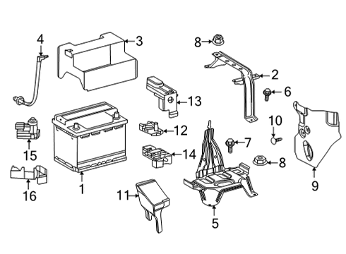 2021 Toyota Sienna Clamp Assembly, Battery Diagram for 74440-08010