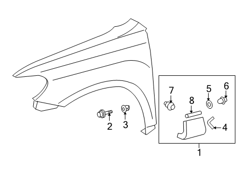 2011 Toyota Highlander Exterior Trim - Fender Diagram 1 - Thumbnail