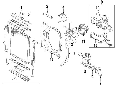 2022 Toyota 4Runner Cooling System, Radiator, Water Pump, Cooling Fan Diagram 2 - Thumbnail