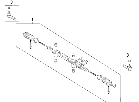 2013 Toyota Prius C Steering Column & Wheel, Steering Gear & Linkage Diagram