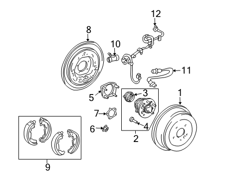 2005 Toyota Sienna Mounting, Rear Disc Brake Cylinder, RH Diagram for 47721-28020