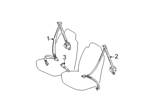 2000 Toyota Sienna Rear Seat Belts Diagram 1 - Thumbnail