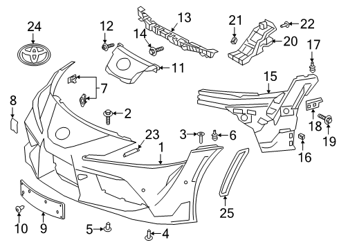 2020 Toyota GR Supra Distance Sensor Screw Diagram for 90118-WA042