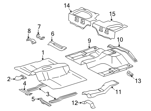 1995 Toyota Tacoma Cab - Floor Diagram 1 - Thumbnail