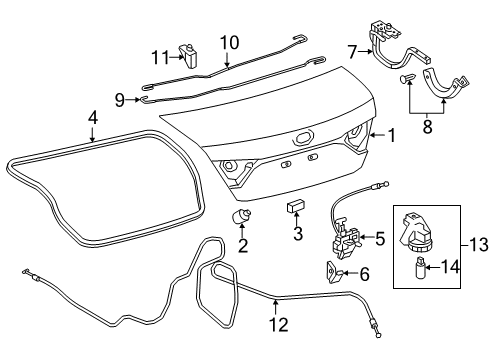 2015 Toyota Camry WEATHERSTRIP, Luggage Diagram for 64461-06180