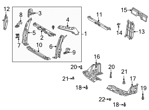 2006 Scion xB Support Sub-Assy, Radiator Diagram for 53201-52900