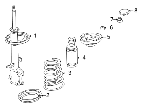 2002 Toyota Corolla Struts & Components - Rear Diagram