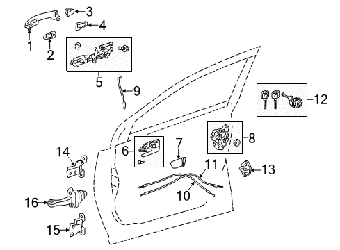 2017 Toyota RAV4 Front Door Outside Handle Assembly,Right Diagram for 69211-42040-B3