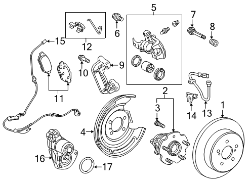 2019 Toyota Corolla Disc Brake Dust Cover Rear Right Diagram for 47803-02020