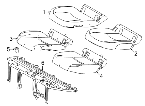 2017 Toyota Prius Prime Rear Seat Components Diagram 4 - Thumbnail