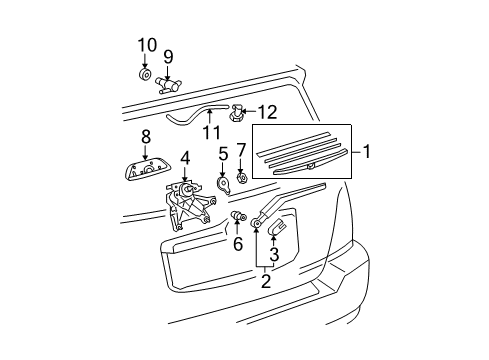 2010 Toyota Highlander Lift Gate - Wiper & Washer Components Diagram