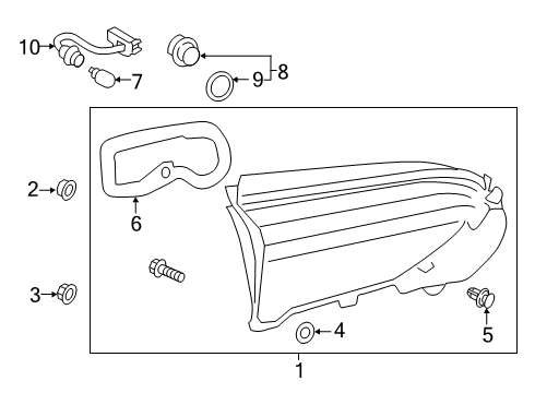 2019 Toyota RAV4 Bulbs Diagram 10 - Thumbnail