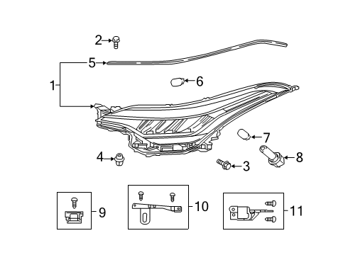 2021 Toyota C-HR Protector, HEADLAMP Diagram for 81193-10050