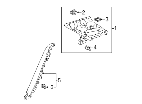 2019 Toyota Corolla Interior Trim - Quarter Panels Diagram