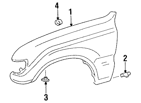 1997 Toyota Land Cruiser Fender & Components Diagram