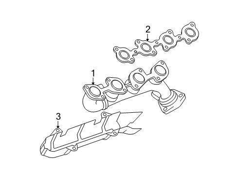 2001 Toyota Tundra Right Exhaust Manifold Sub-Assembly Diagram for 17104-50151