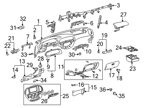 2004 Toyota Tundra Instrument Panel Diagram