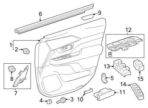 2024 Toyota Grand Highlander Interior Trim - Front Door Diagram