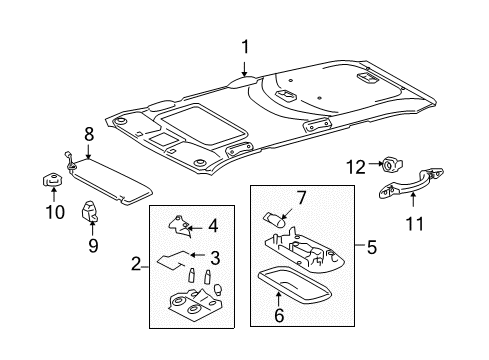 2007 Toyota Highlander Interior Trim - Roof Diagram 2 - Thumbnail