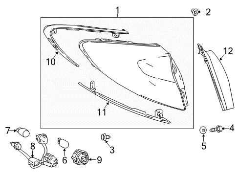 2020 Toyota C-HR Lens & Body, Rr Comb Diagram for 81551-F4021