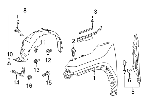 2021 Toyota RAV4 Prime Panel, Fr Fender, RH Diagram for 53811-0R130