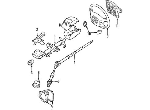 1997 Toyota RAV4 Column Housing Diagram for 45870-42080