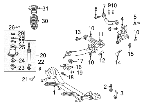 2000 Toyota Celica Carrier Sub-Assy, Rear Axle, RH Diagram for 42304-20340