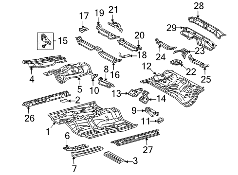 2005 Scion tC Member Sub-Assy, Front Floor Cross Diagram for 57408-21020