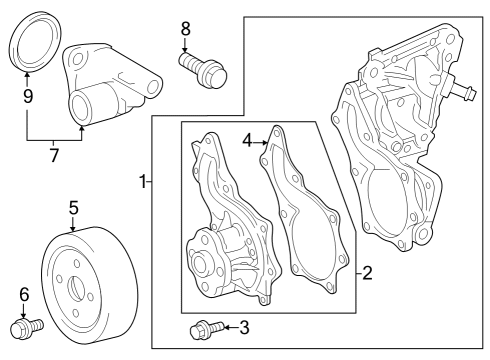 2023 Toyota GR Corolla Housing Set, Water I Diagram for 16032-18010