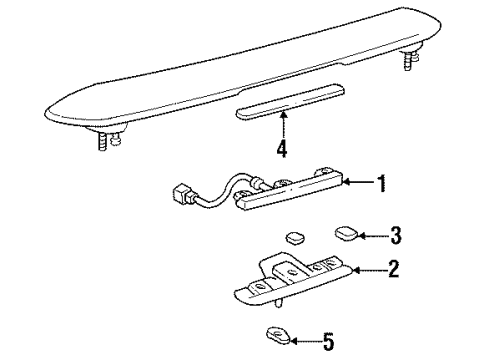 1992 Toyota Camry Protector, Rear Spoiler, RH Diagram for 76873-32020