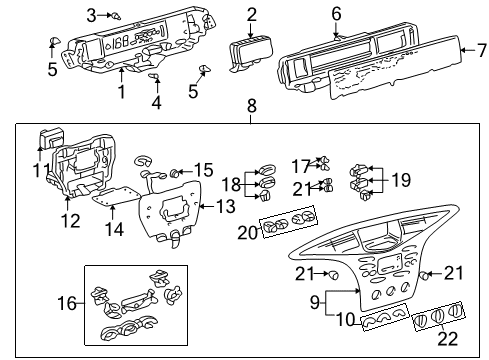 2001 Toyota Prius A/C & Heater Control Units Diagram