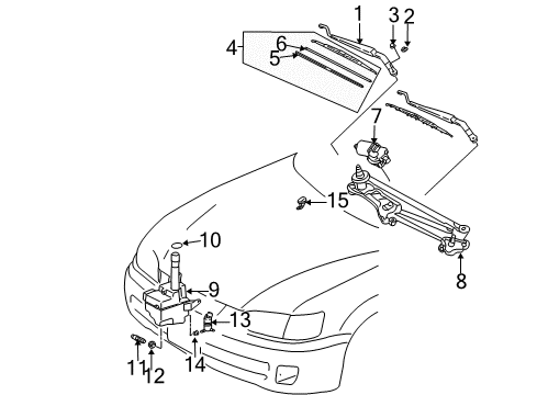 2004 Toyota Camry Nozzle Sub-Assy, Washer Diagram for 85381-AA042