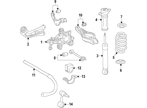 2018 Toyota C-HR Member Sub-Assembly, Rear Diagram for 51206-F4013