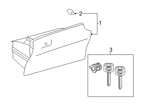 2011 Scion tC Door Assembly, Glove Compartment Diagram for 55550-21050-B0