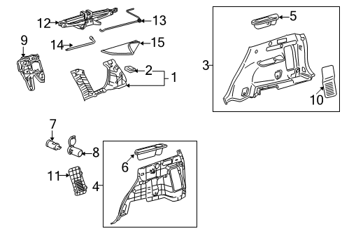 2007 Toyota RAV4 Upper Quarter Trim, Passenger Side Diagram for 62470-42091-A0