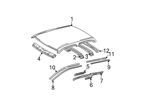 2001 Toyota Tacoma Roof & Components Diagram 2 - Thumbnail