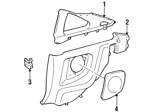 1998 Toyota Supra Interior Trim - Quarter Panels Diagram