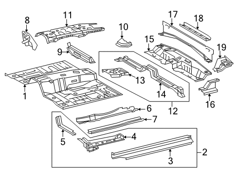 2010 Toyota Tacoma Cab - Floor Diagram 3 - Thumbnail