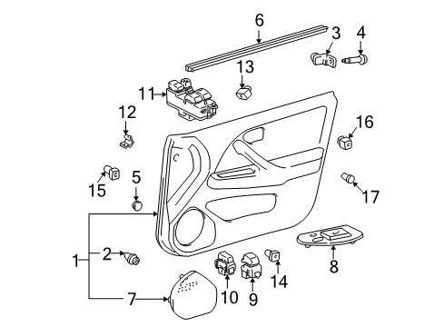 2000 Toyota Camry Board Sub-Assembly, Front Door Trim, RH Diagram for 67610-33811-E3