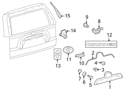 2013 Toyota 4Runner Exterior Trim - Lift Gate Diagram