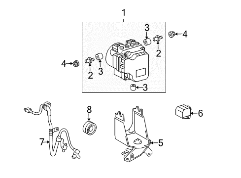 2005 Scion xB ABS Components Diagram