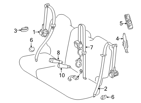 2021 Toyota Land Cruiser Seat Belt Diagram