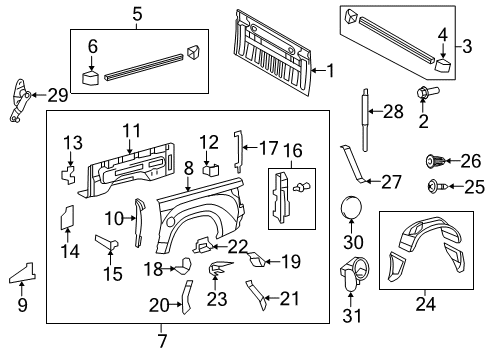 2015 Toyota Tundra Post Sub-Assembly, Side Diagram for 65504-0C060