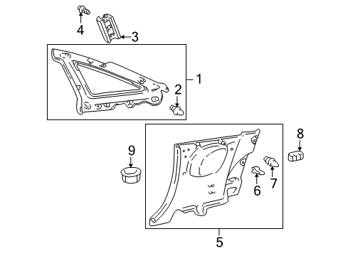 2003 Toyota Celica Interior Trim - Quarter Panels Diagram