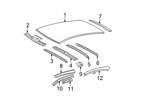 2009 Toyota Camry Rail, Roof Side, Outer LH Diagram for 61212-06060