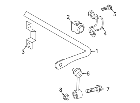 2024 Toyota Camry Stabilizer Bar & Components - Rear Diagram 2 - Thumbnail