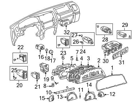 2000 Toyota 4Runner Switch Assembly, Courtesy Lamp Diagram for 84231-32040