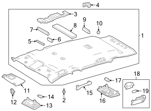 2022 Toyota RAV4 Interior Trim - Roof Diagram 5 - Thumbnail