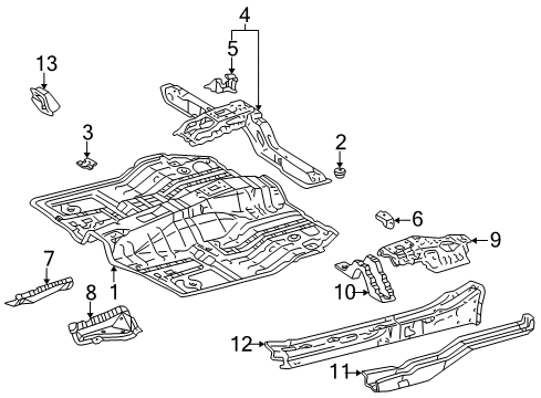 1998 Toyota RAV4 Pillars, Rocker & Floor - Floor & Rails Diagram